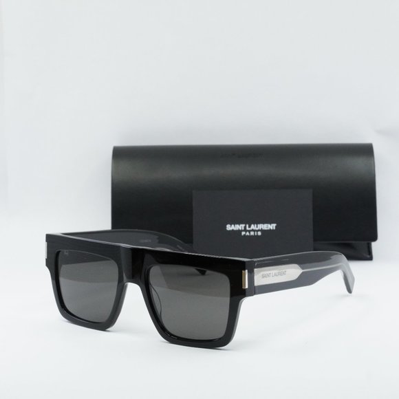 Saint Laurent SL628 001 Square Sunglasses - Black - Picture 4 of 12